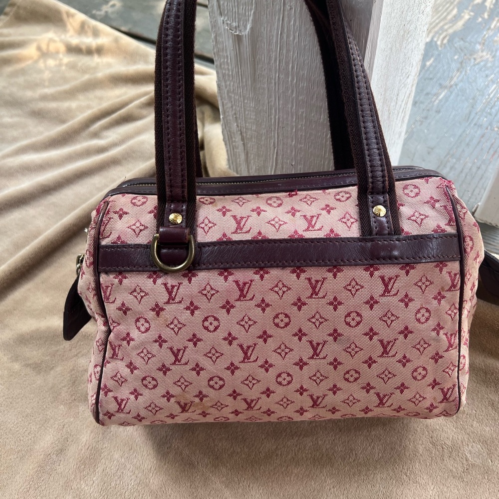 Louis Vuitton Burgundy and Pink Monogram Satchel
